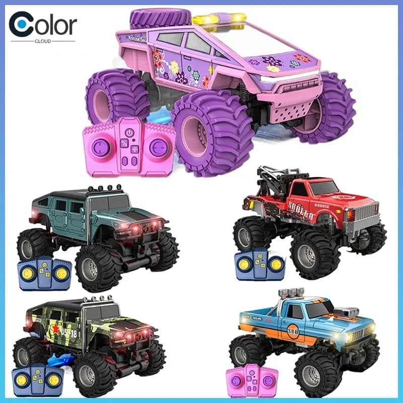 Sudlgo 1:64 Camion Cingolato Telecomandato in Lega ad Alta Potenza 4WD Fuoristrada per Tutti i Terreni, Auto da Corsa Pickup per Bambini e Ragazzi