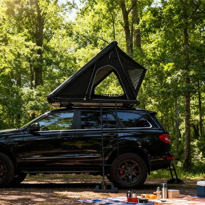 Tenda da Campeggio per Auto a Tetto Triangolare in Lega di Alluminio, Apertura Rapida, Resistente alla Pioggia, Monostrato, Estensibile, Disponibile in Stock, Vendita all'Ingrosso