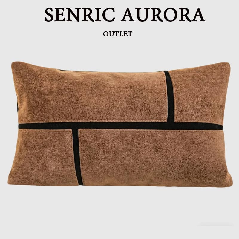 Fodera per cuscino di lusso marrone chiaro Tecnologia Design di giunture in velluto Federa per cuscino lombare 30x50 cm per divano letto dell'hotel domestico