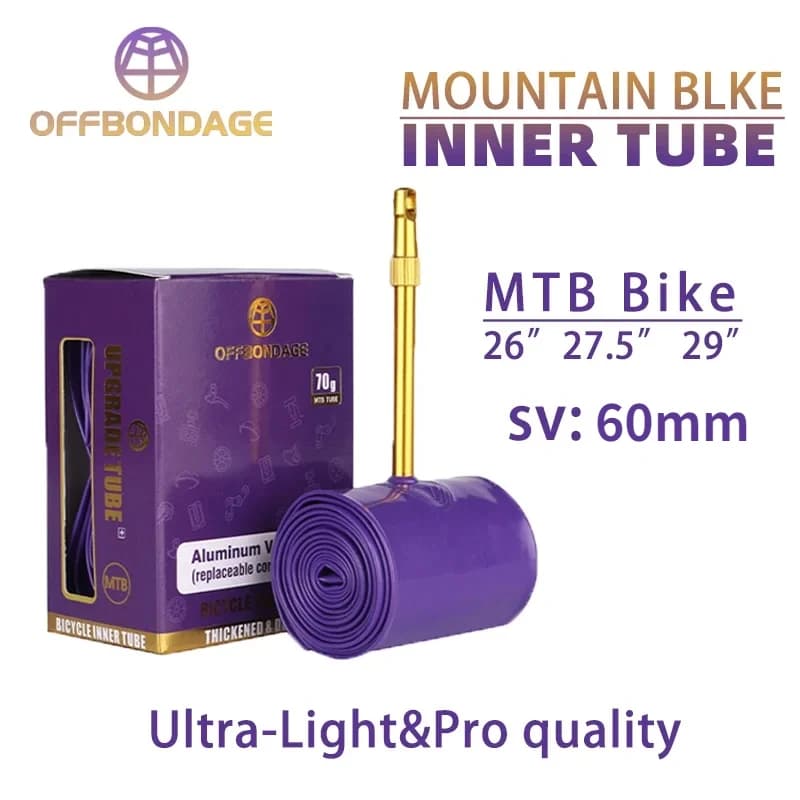 OFFBONDAGE camera d'aria per bicicletta ultraleggera 26 27.5 29 pollici MTB 622 SV45 lunghezza valvola francese 60MM pneumatico per bici Super leggero