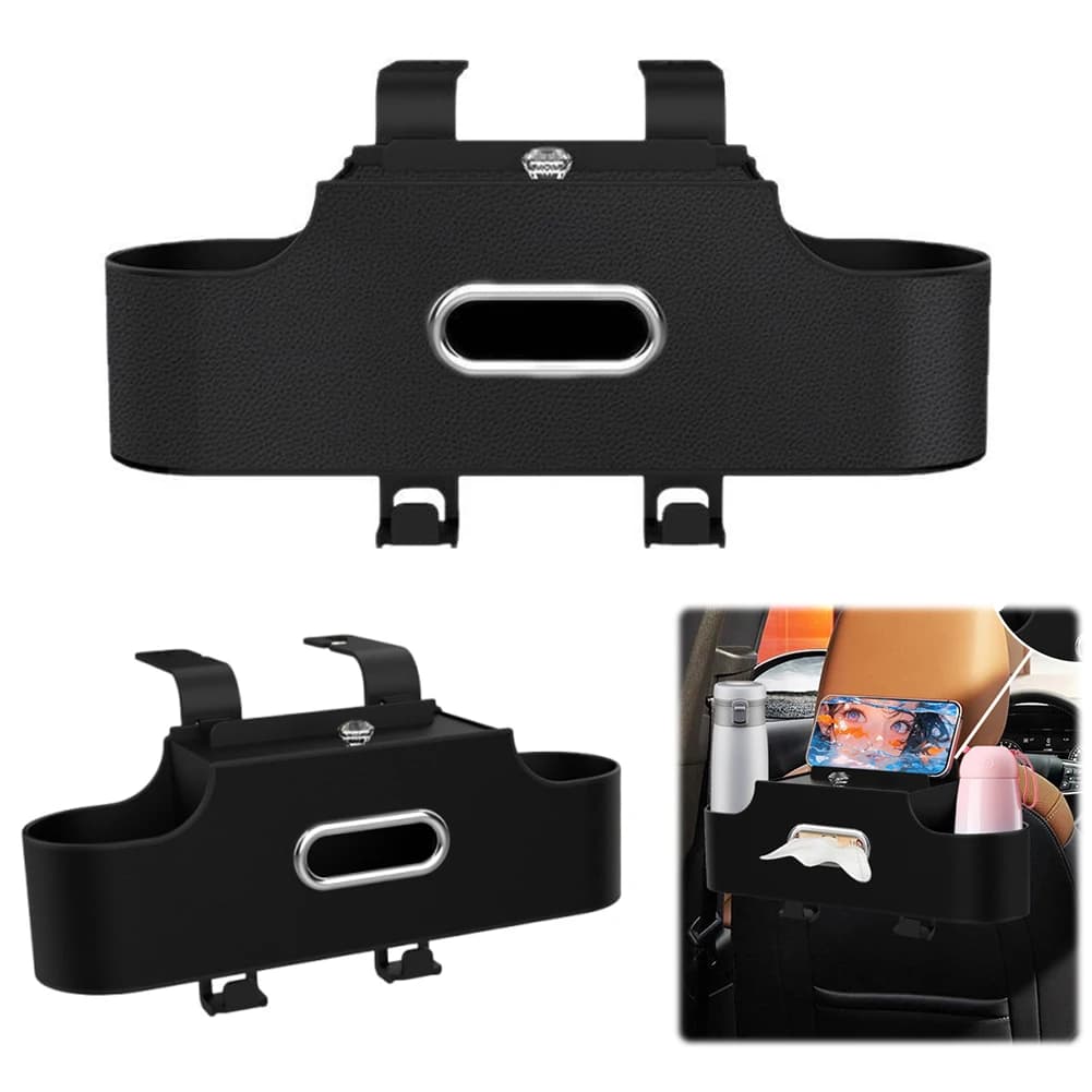 Organizzatore 4-in-1 per Sedile Auto con Ganci e Portaoggetti Multifunzione per Interni Auto