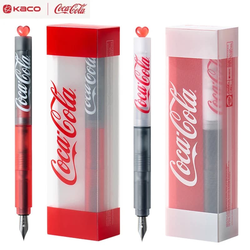 KACO x Coca-Cola First Fountain Pen Set,EF Nib Smooth Writing&Leak-Proof Ink For Student,Kids Beginner Calligraphy Practice Gift