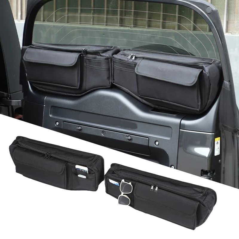 Borsa portaoggetti per finestrino del portellone posteriore, design a mezza altezza, organizer per bagagliaio auto, borsa da finestrino per Land Rover Defender 90 110 130 L663 2020-2026