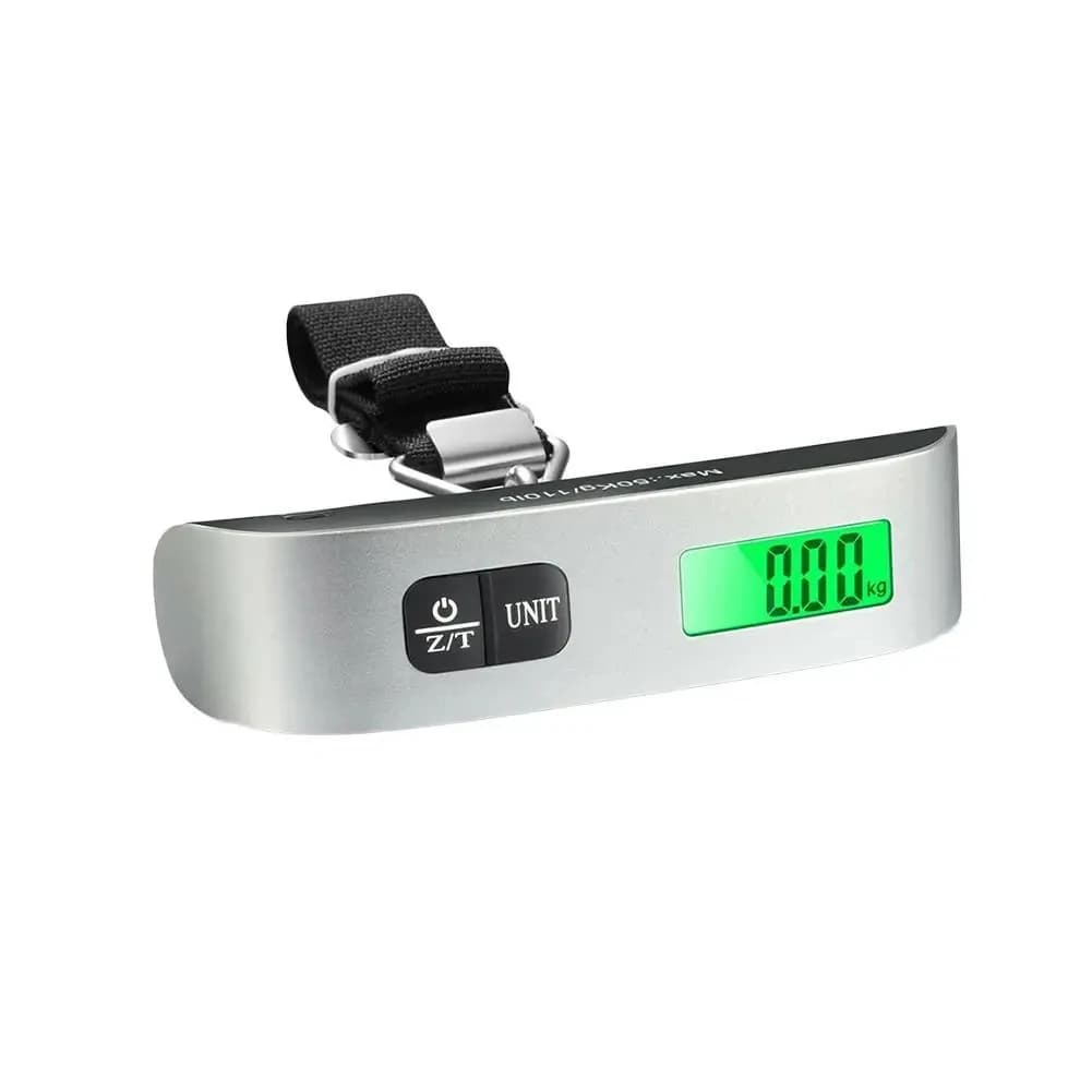 50kg/110lb Valigia elettronica sospesa da viaggio Pesa tascabile Valigia elettronica Bilancia da viaggio Display LCD Bilancia digitale per bagagli