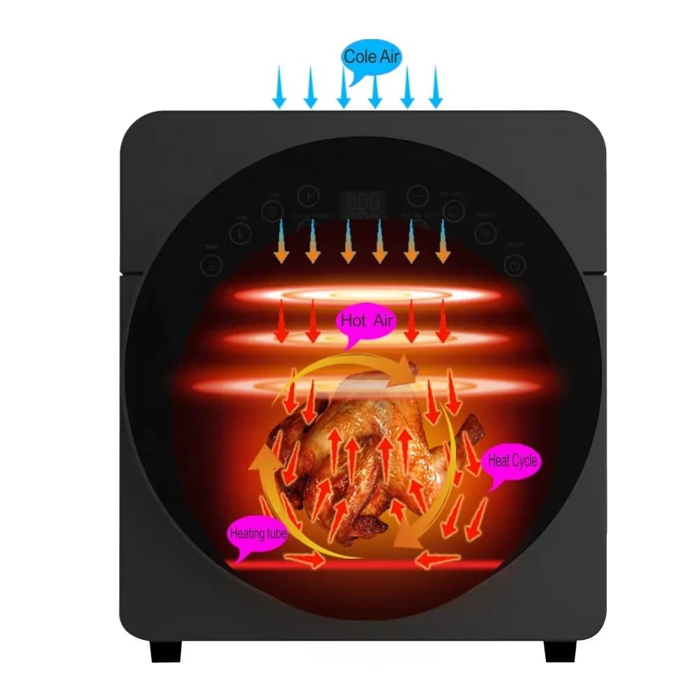 Forno per friggitrice ad aria di grandi dimensioni AF521T 14,5 litri Forno per pizza con pannello digitale Friggitrici come visto in TV