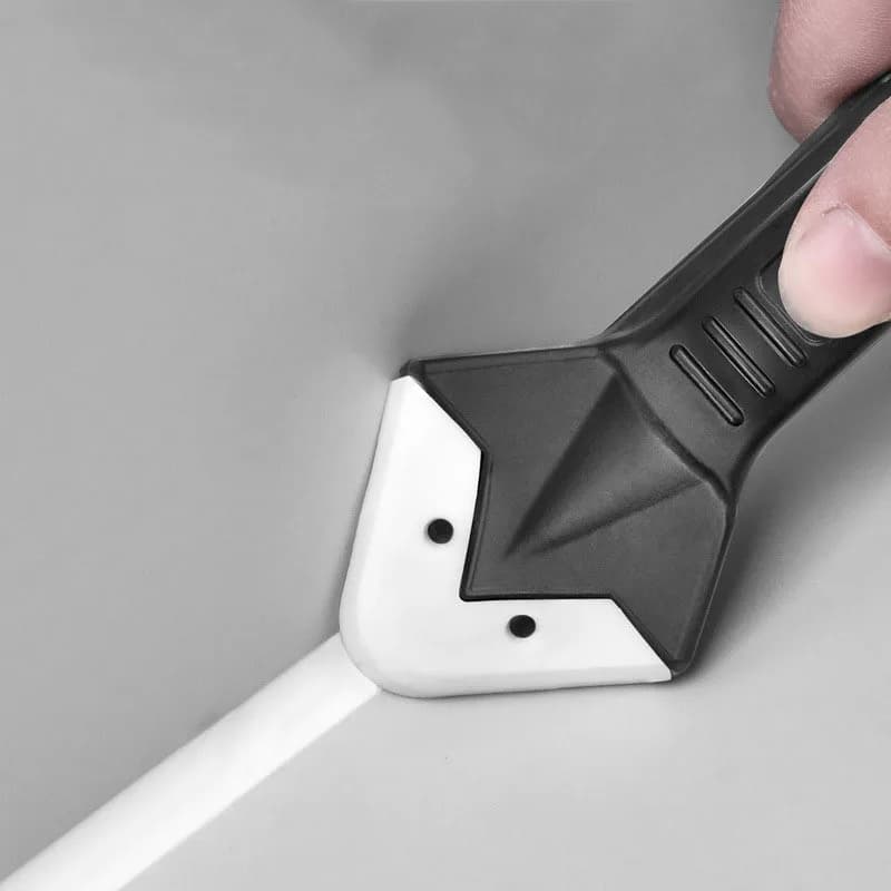 Silicone Clutching Tool | Sealing Finish Tool 5 in 1 | Corner Glass Collar for Mastic Removal for Bathroom, Kitchen, Floor
