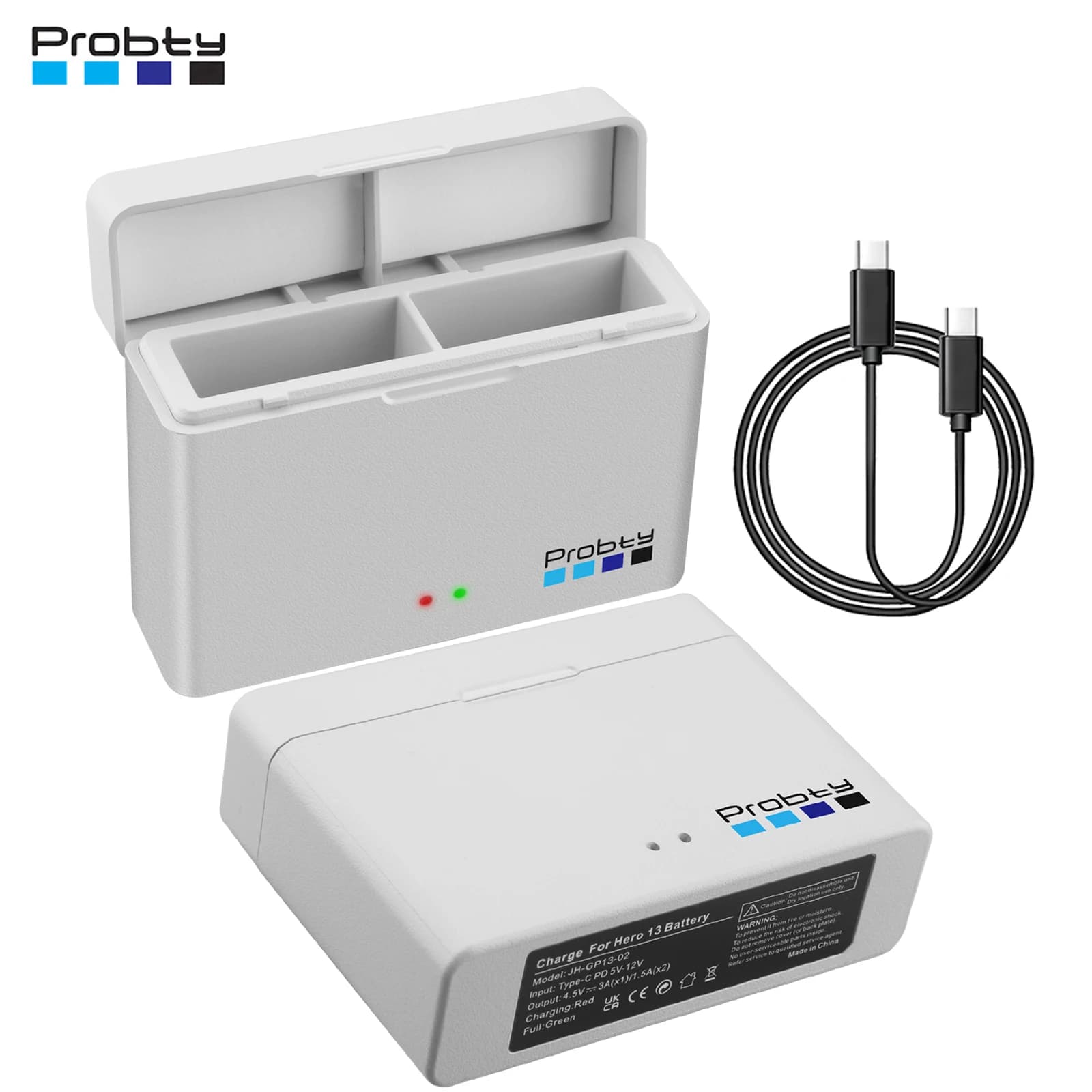 Enduro Charger with type C cable for GoPro HERO13 and GoPro 13 Enduro Charger Black