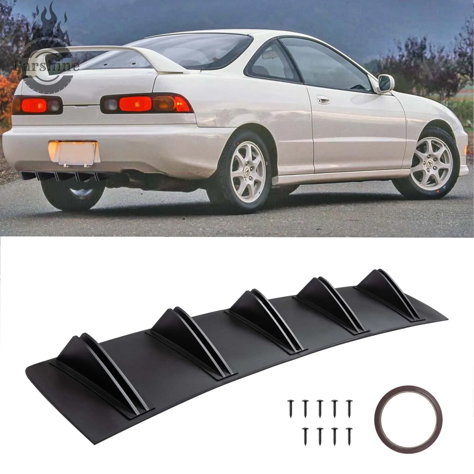 Spoiler Posteriore Nero per Acura Integra 1997, Diffusore a Pinna di Squalo, Splitter per Paraurti