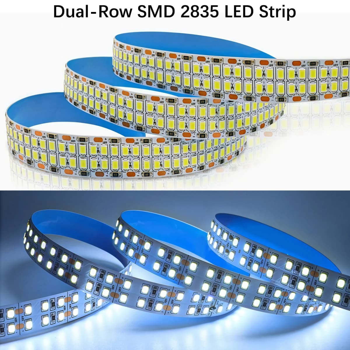 Striscia LED SMD 2835 a doppia fila, autoadesiva, 480 LED, ad alta densità per pubblicità di scatole luminose e illuminazione a soffitto