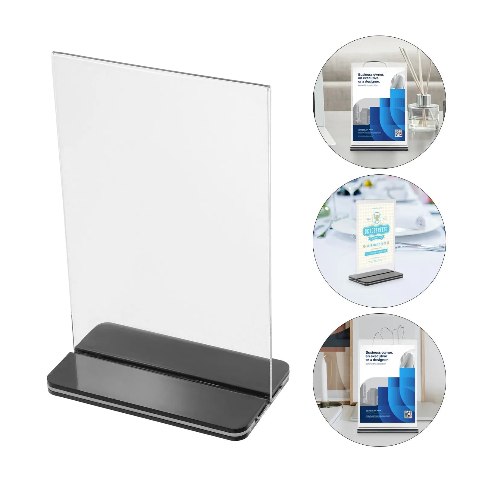 Espositore in acrilico a forma di T da 3 pezzi per cartellini dei prezzi, porta menu verticale 150x100mm, per supermercati e uffici