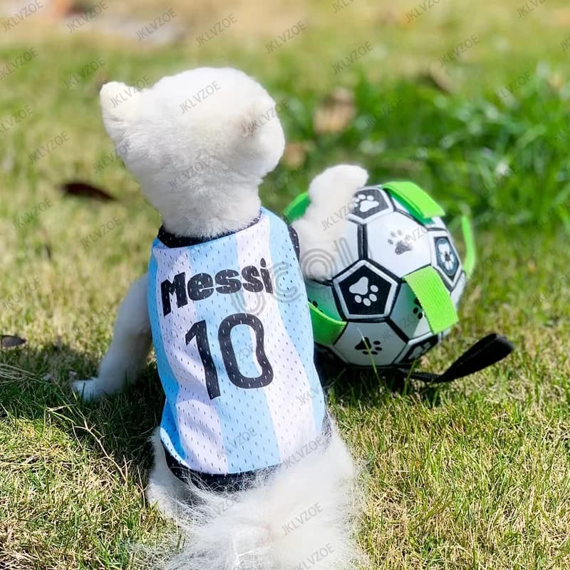 Nuova Maglietta Estiva per Cani con Stampa Neymar N.10, Jersey da Calcio ad Asciugatura Rapida e Traspirante, Adatta per Cani di Piccola e Grande Taglia