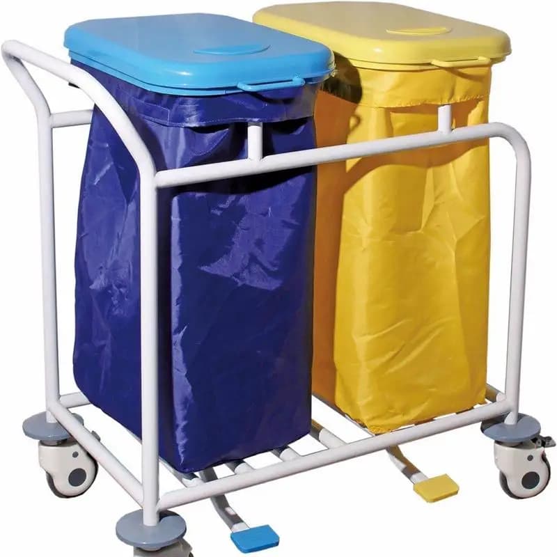 MN-LT002 Hospital Medical Mobile Steel Laundry Cart Basket Trolley Dirty Linen Bag Trolley Price