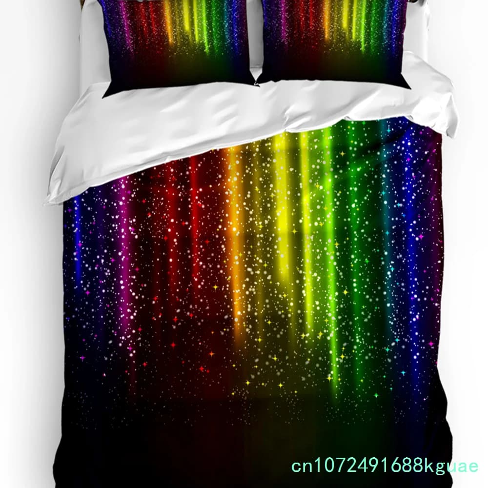 Rainbow Beautiful Dream Beam Duvet Cover Bed Bedding Set Home Textile Quilt Cover Pillowcases Bedroom Bedding Set No Sheet