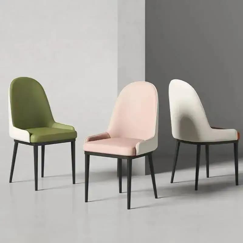 Sedie da camera da letto di lusso con cuscino, moderne ed ergonomiche, in stile nordico, per sala da pranzo, con estetica legnosa, mobili da salotto.