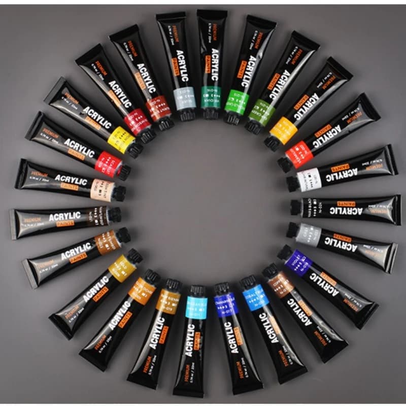 22ml24 Color Acrylic Pigment Set Bright Colors Not Easy To Fade for Stone Wood Plastic Ceramic Painting Graffiti