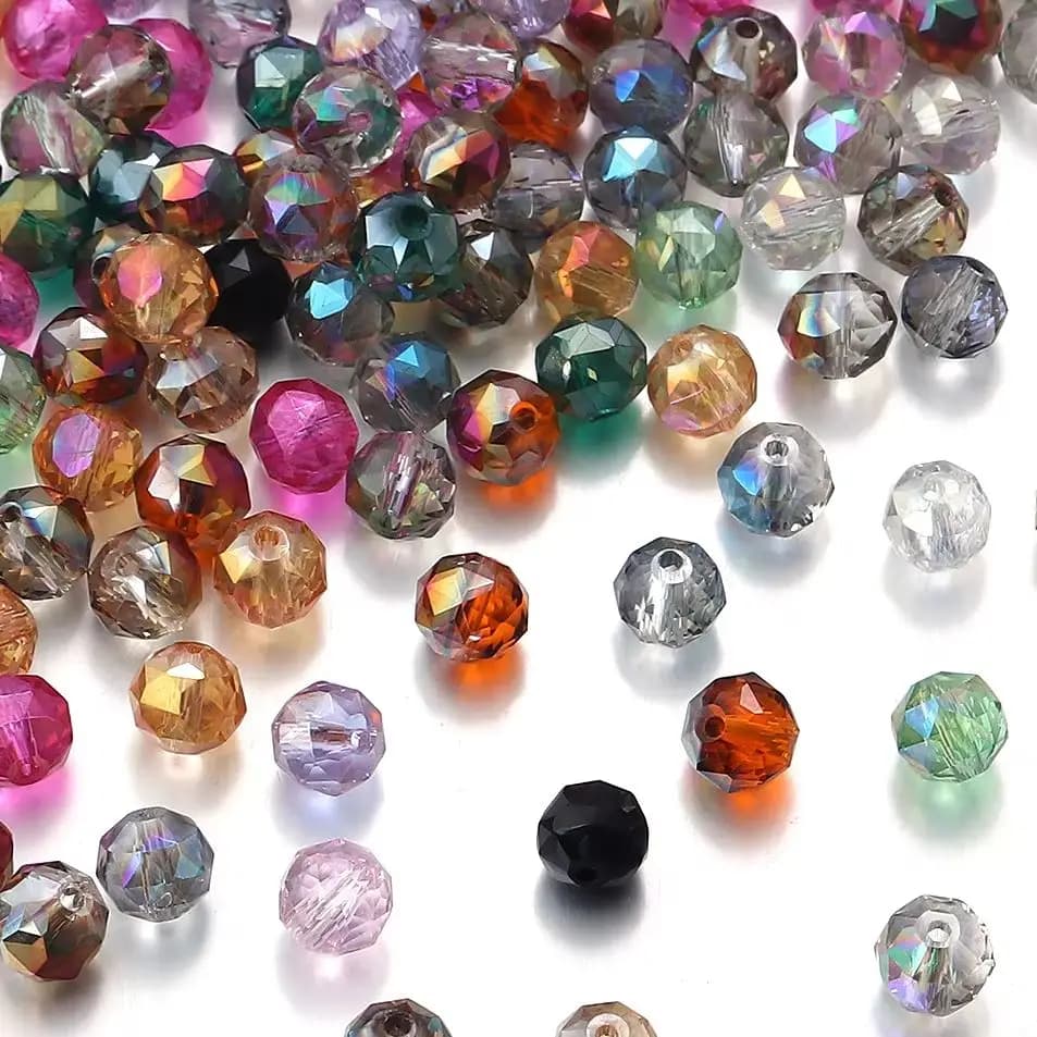 50 pezzi/lotto Perline di vetro di cristallo austriaco, rotonde, piatte, sfaccettate, per la creazione di gioielli, braccialetti fai da te, collane e accessori.