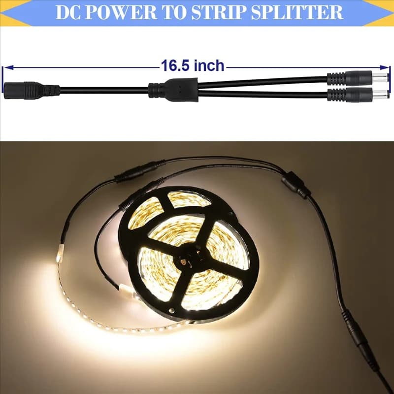 Exquisite-1Set Kit connettori LED a 2 pin Connettori senza saldatura Splitter jack CC a 2 vie bianco per striscia LED 2835 a 2 pin da 8 mm