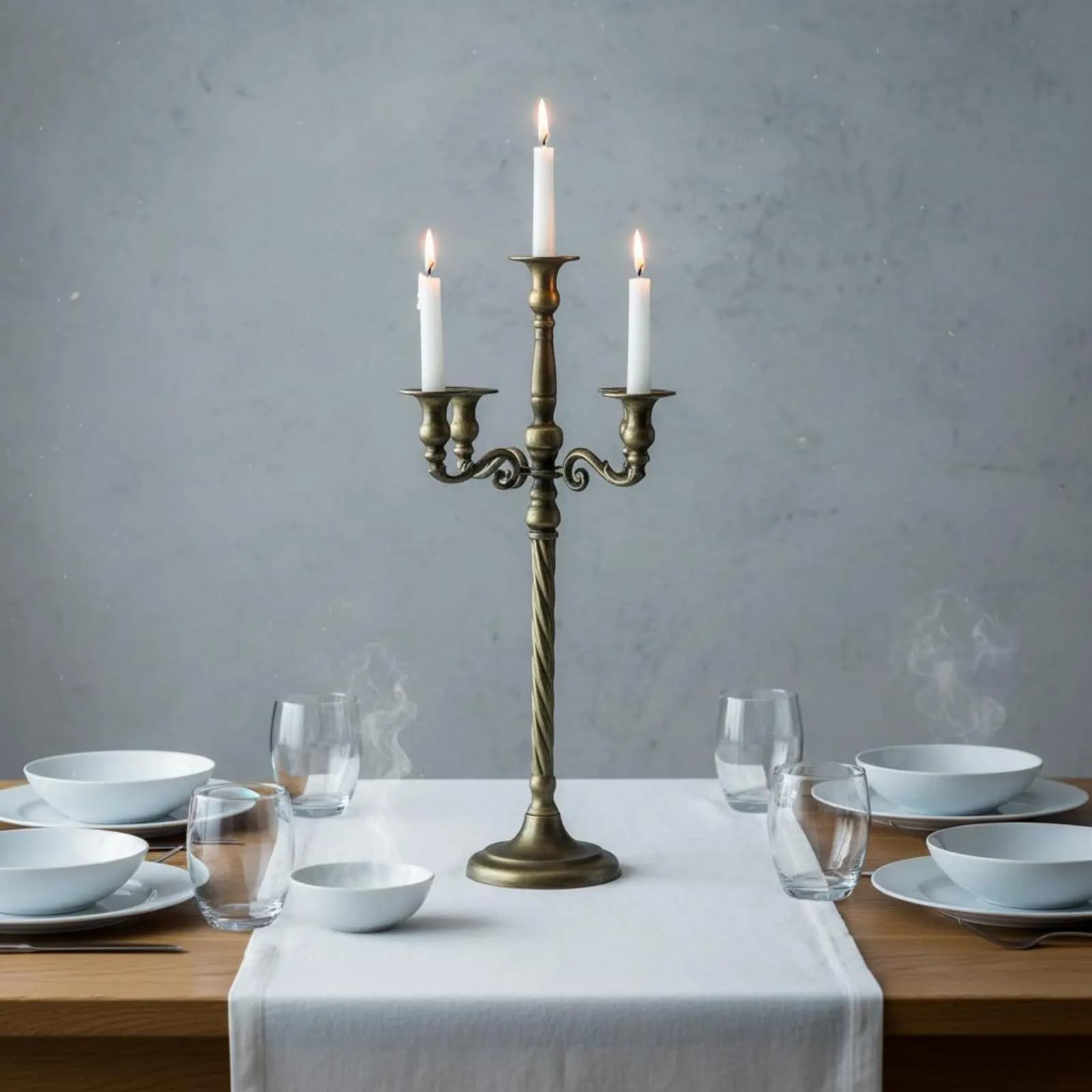 Candelabro Ornamentale a 5 Bracci, Portacandele in Metallo con Base Pesante, Facile da Pulire, per Soggiorno