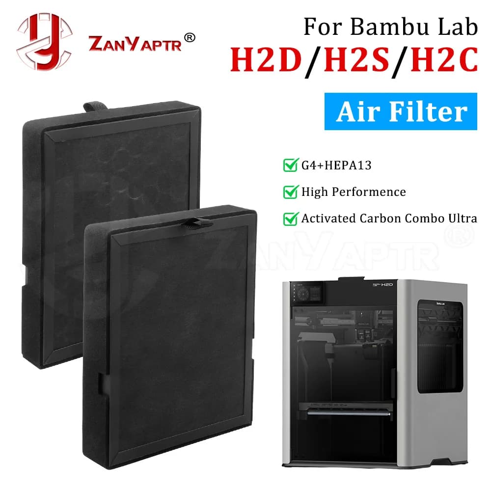 Filtro dell'aria HEPA13 a carbone attivo per stampanti 3D Bambu Lab H2D H2S H2C - Filtro di ricambio per purificazione ultra avanzata