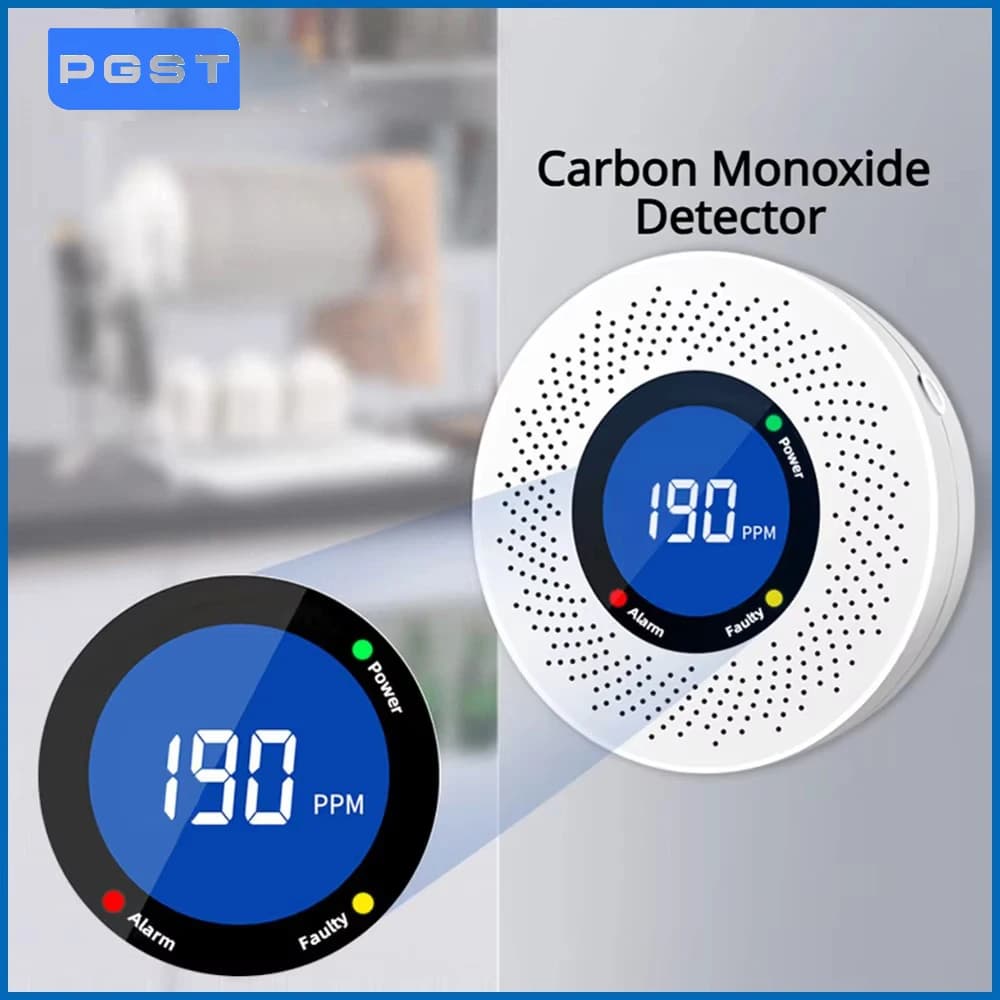 Nuovo rilevatore autonomo di monossido di carbonio Allarme CO con display Alimentato a batteria Certificato CE per uso domestico in cucina e ufficio