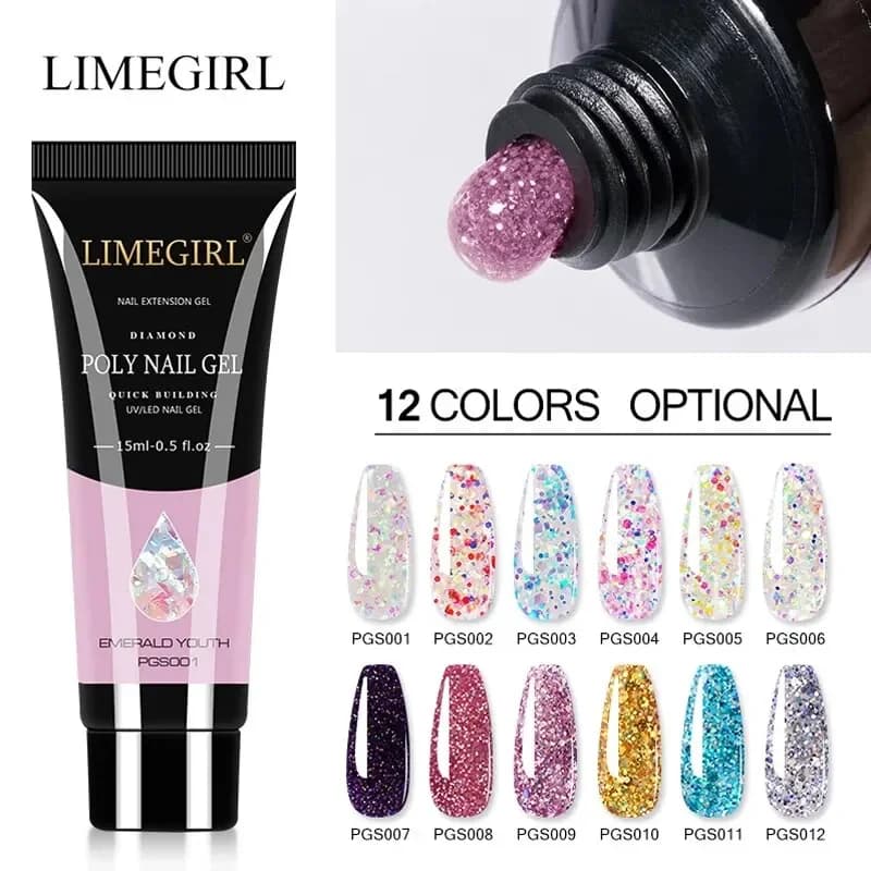 15ml Poly Extension Gel per unghie per unghie Art Acrilico Manicure Design 24 colori Vernici UV Semi Permanenti Builder Smalto per unghie