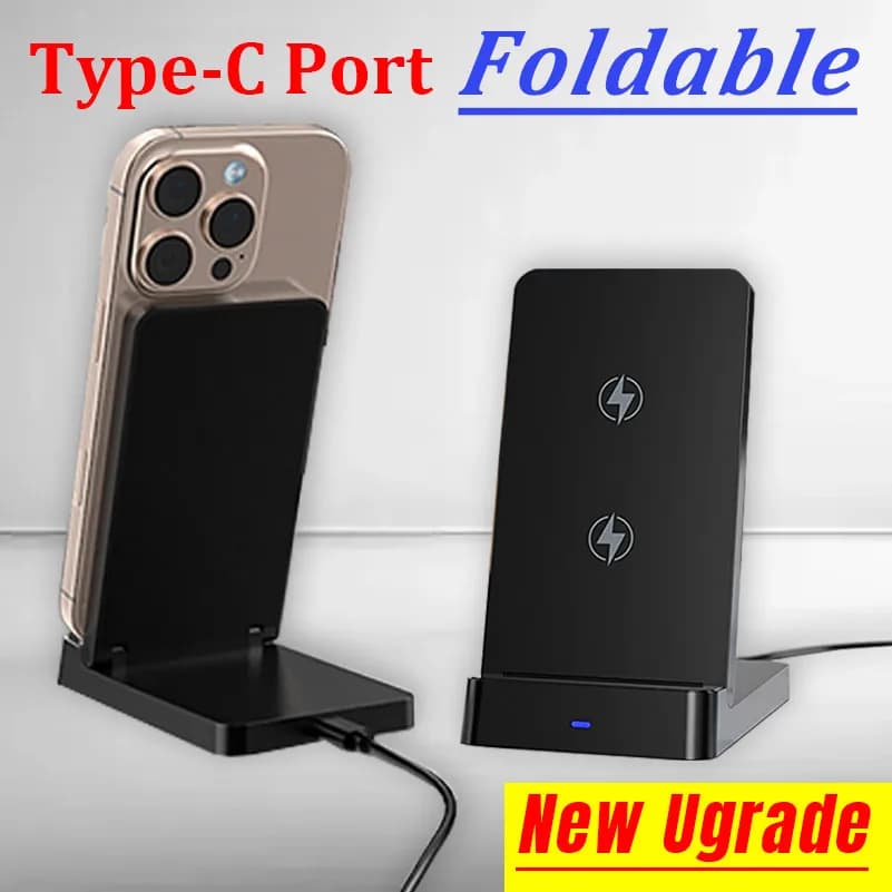 Supporto per telefono pieghevole per caricabatterie wireless a doppia bobina per iPhone 16 15 14 13 12 Pro Max Stazione di ricarica rapida Samsung Xiaomi