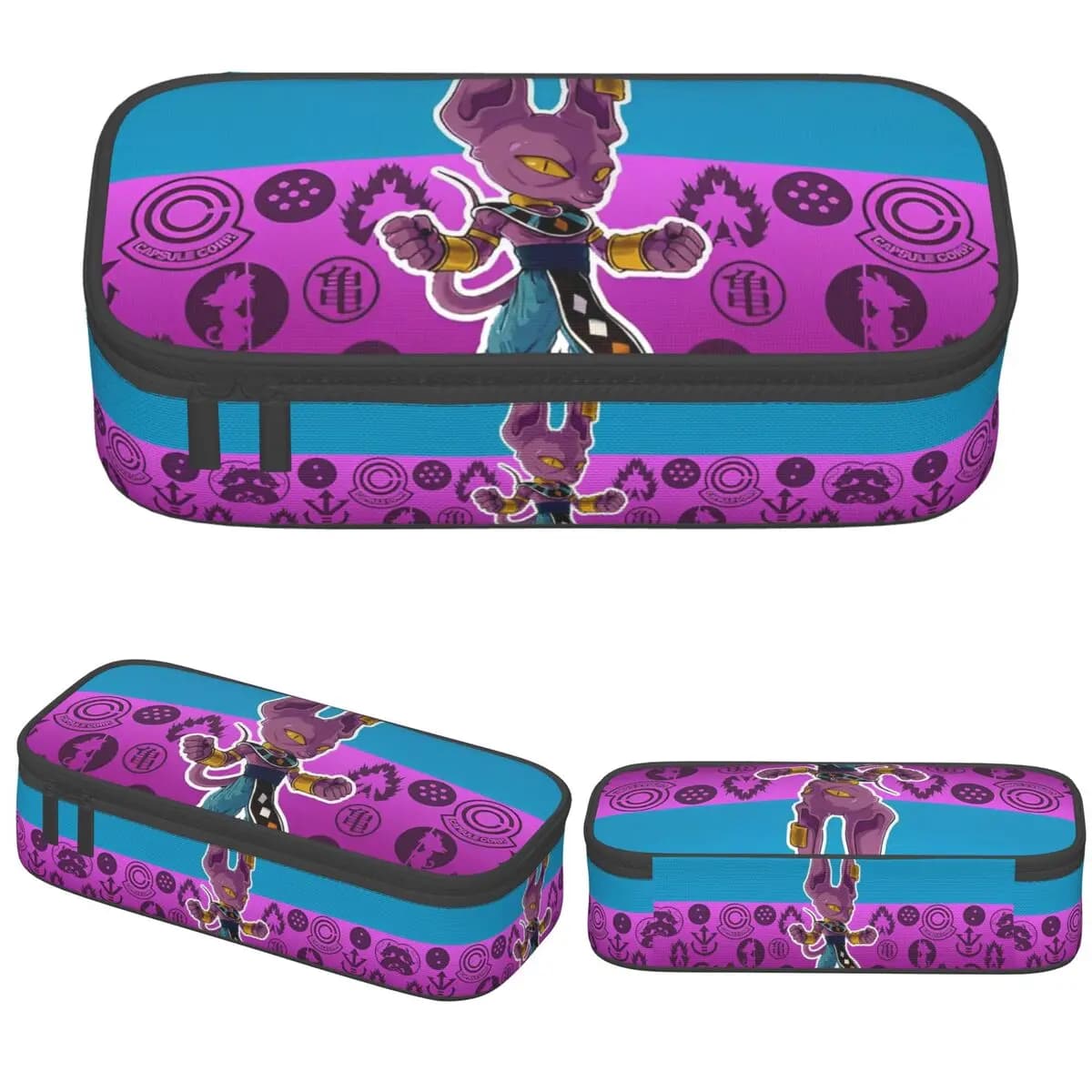 Astuccio portapenne Dragon Ball Z Beerus alla moda per ragazze e ragazzi, borsa portaoggetti grande, trousse per trucchi, accessori da ufficio, regalo