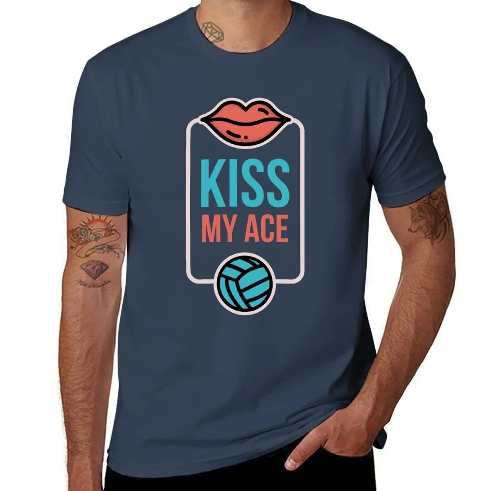 T-shirt Kiss My Ace Volleyball Shirt T-shirt traspirante a maniche corte da palestra