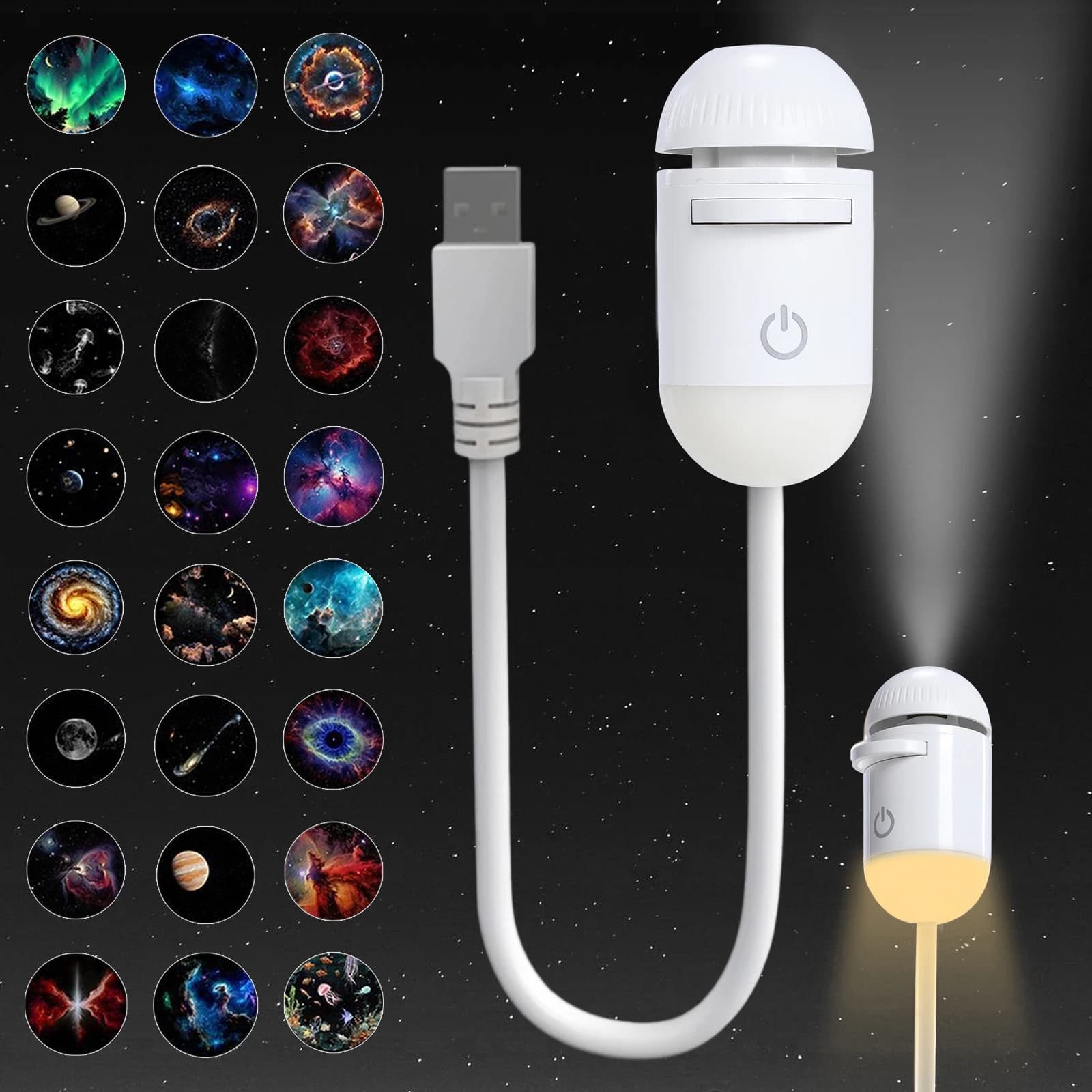 Galaxy Star Projector Night Light Starry Sky Projector Lamp USB Portable Galaxy Night Light For Bedroom Sleep Atmosphere Decor