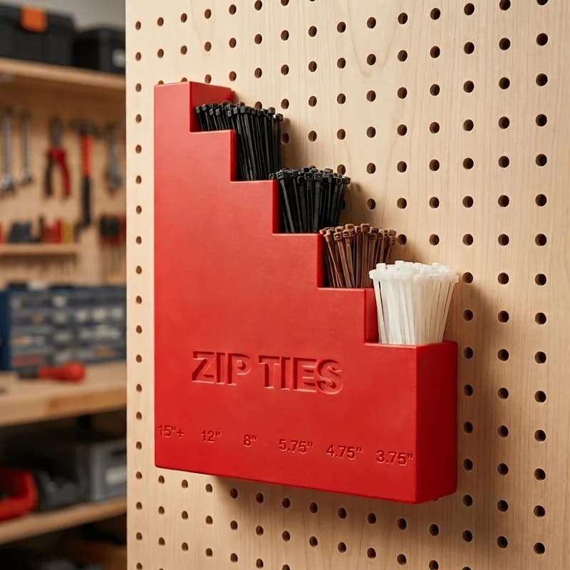 1pc Zip Ties Organizer Rack, Wall Mount Heavy Duty Hook Style Cable Tie Holder, Multi-Layer Durable Storage Hanger for Garage