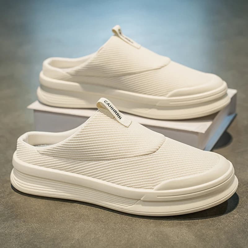 Men's Canvas Shoes Summer Breathable Casual Slip-On Low-Top Lazy Beijing Cloth Shoes round Toe Flat Heel Color Plastic ...