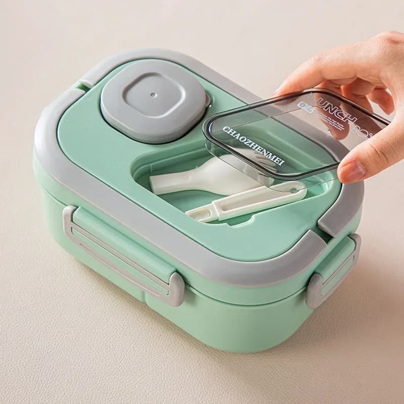 Scatola da pranzo portatile da 1200ML scomparto riutilizzabile a doppio strato Bento Box maniglia per il trasporto contenitori per Snack da campeggio all'aperto