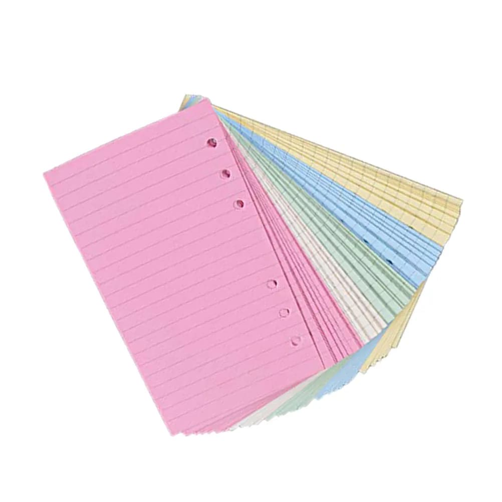 100 Pages A6 Loose Leaf Paper Colorful 6-Hole Refill Sheets for Notebook Journal Planner Writing Smooth Premium Pads