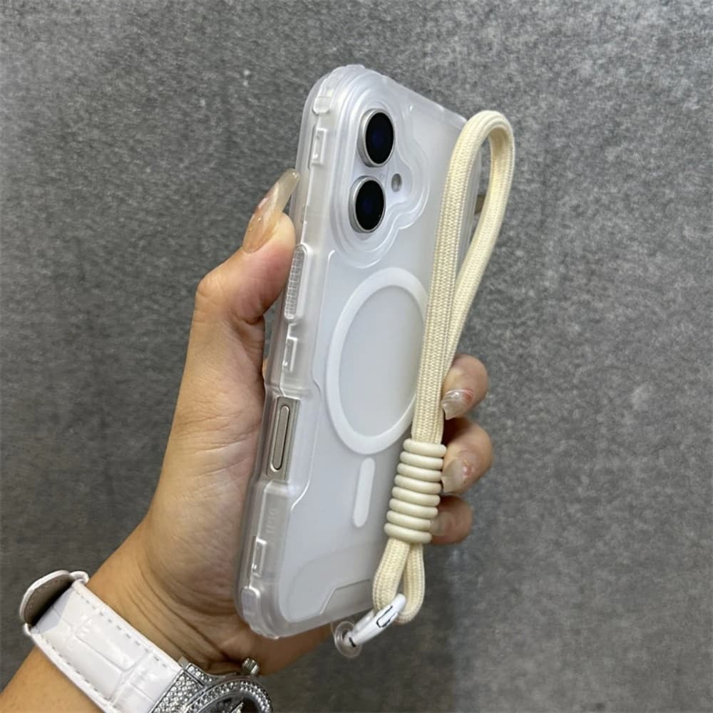 Per iPhone 17 Pro Max Custodia in pelle bianca con sensazione magnetica spessa tripla strato Premium compatibile con iPhone 16 15 14 13 12 11