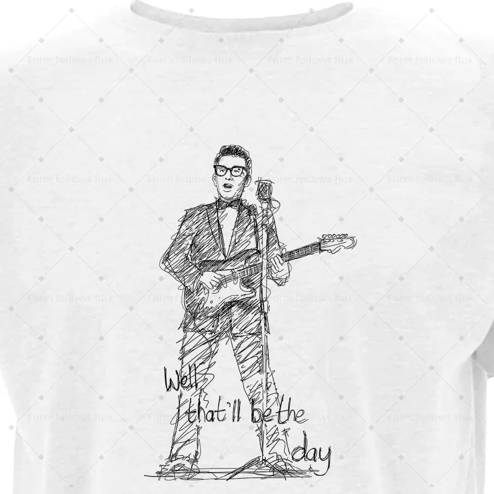 T-Shirt con Cappuccio da Uomo 2026, Stile Fumetto Disegnato a Mano, Tema Buddy Holly 'Back in the Day', 'Dads Rock', 'The Guitarists', 'The Singers', Unisex, Taglie S-6XL, Plus Size