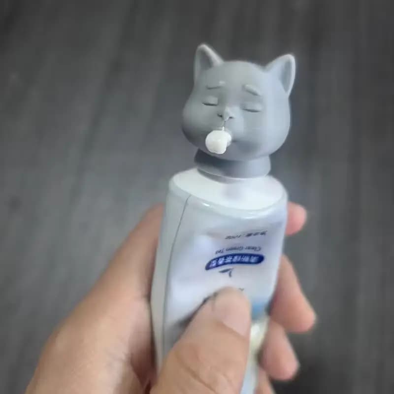 Dispenser per dentifricio a forma di gatto da 2 pezzi – Divertente accessorio da bagno per gli amanti degli animali domestici, rende l'igiene orale divertente