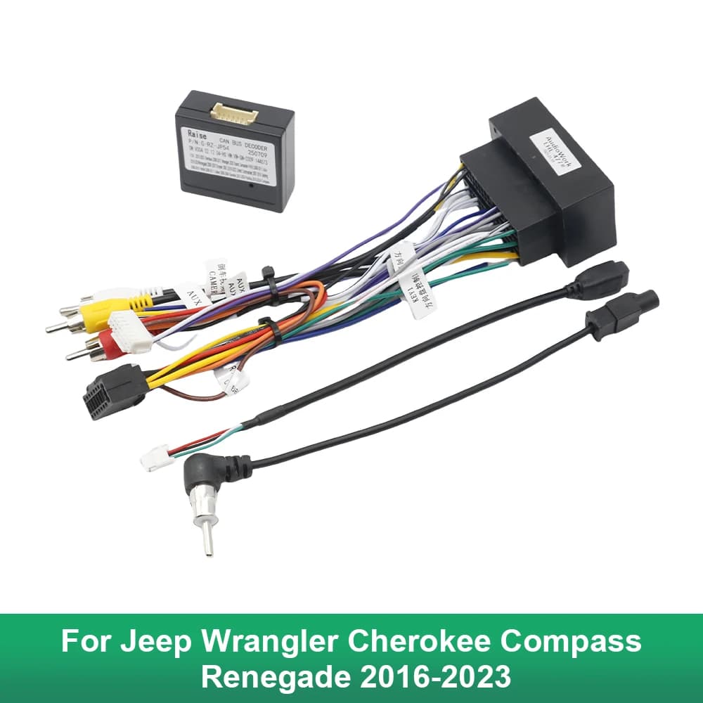 Auto Radio Stereo Cablaggio Cavo Adattatore Android Lettore MP5 Stereo Per Jeep Wrangler Cherokee Compass Renegade 2016-2023