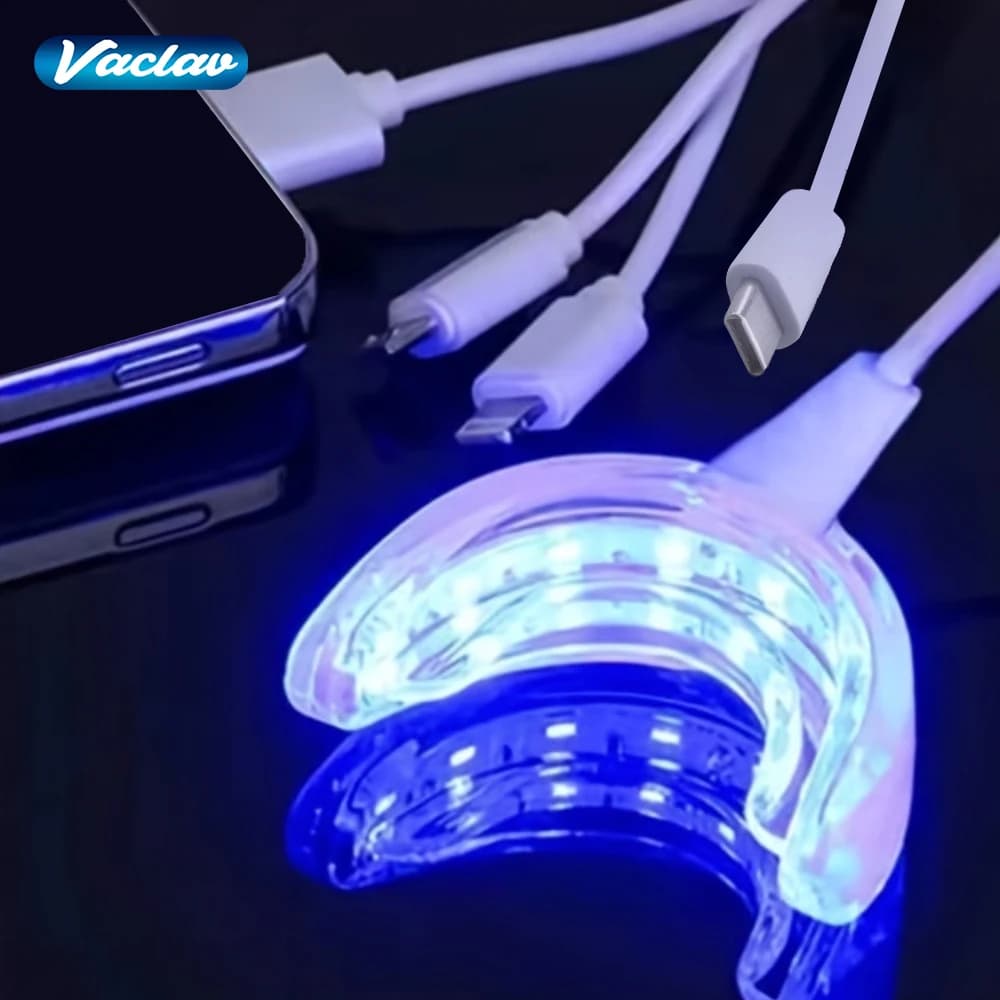 Vaclav Teeth Whitening Light Kit 16 LED Teeth Whitening Accelerator LED Light Mouth Tray Teeth Whitening Enhancer Lamp Light