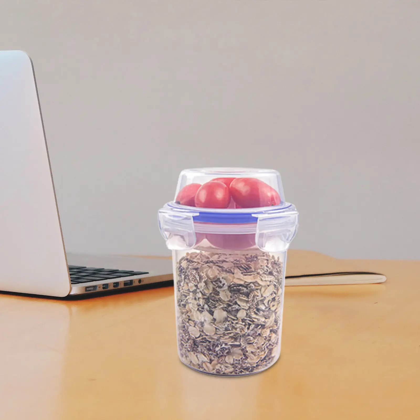 2 Contenitori Sigillati per Overnight Oats, Barattoli Senza BPA con Cucchiaio, Tazze Portatili per Yogurt, Cereali, Insalata, Viaggio