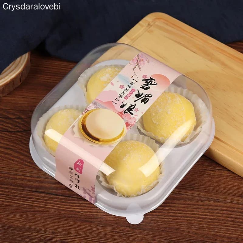 Contenitori Quadrati in Plastica per Mooncake, Scatole per Confezionamento, Contenitori per Croissant al Tuorlo d'Uovo con Coperchio, Contenitori per Alimenti, Scatole per Confezionamento Torte