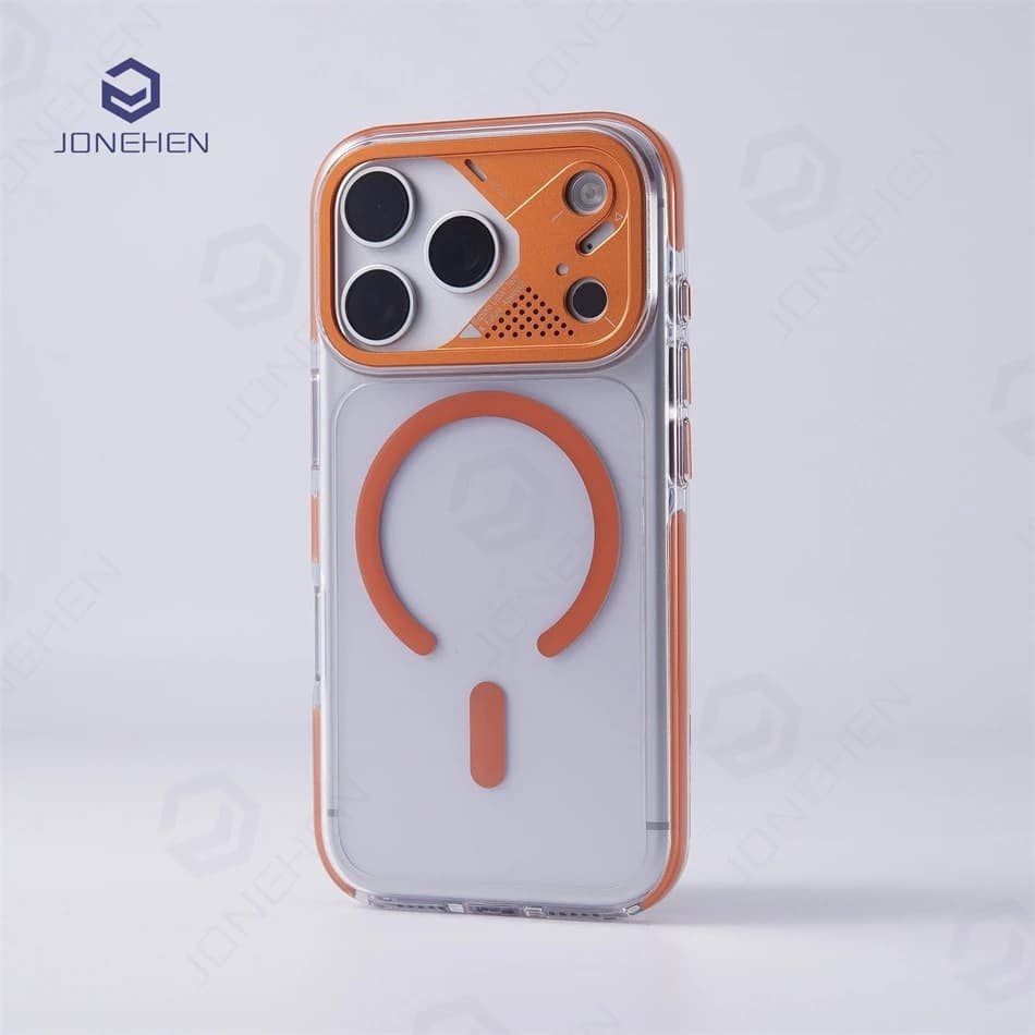 Custodia Magnetica Trasparente in Lega con Protezione Fotocamera per iPhone 17 Pro Max 17pro, Cover Sottile Ibrida Antiurto in PC per Magsafe