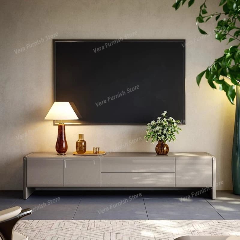 Supporti per TV e Monitor di Lusso, Tavoli TV Minimalisti di Design con Altoparlanti, Organizzatori per Archiviazione, Mobili di Tendenza