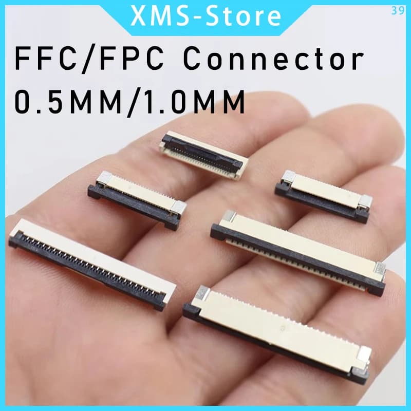 10 pz FPC Presa FFC Connettore 0.5mm 1mm Passo Cavo Piatto Flip connessione inferiore 4/5/6/8/10/12/14/16/20/22/24/30/34/40/50P