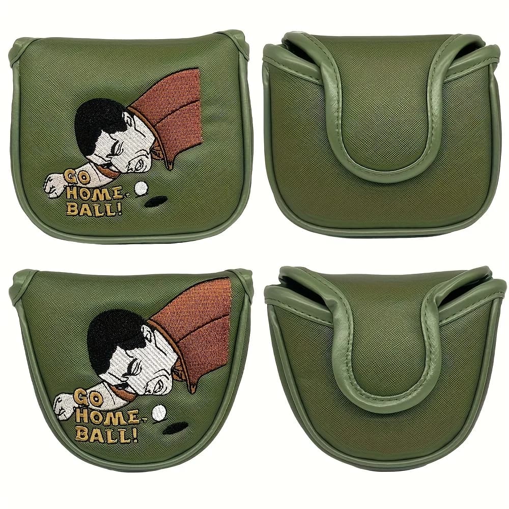1 divertente copricapo per putter da golf con "Go Home Ball!" Design dei cartoni animati: materiale PU resistente
