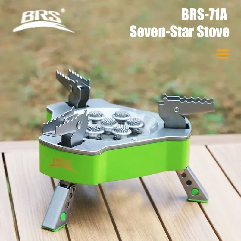 BRS-71A Fornello da Campeggio Portatile a Gas Propano/Butano, 9800W, Potente Bruciatore a Sette Stelle per Escursionismo e Backpacking