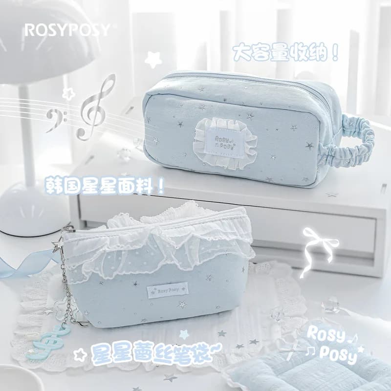 Astuccio RosyPosy Star Lace 2025 Nuovo Stile Grande Capacità Borsa Portaoggetti di Nicchia Carino Organizer per Ragazze delle Scuole Medie