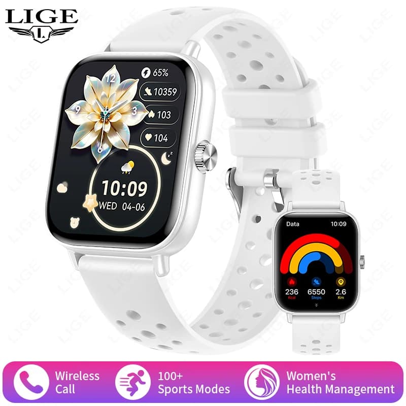 Fashion Smartwatch with Custom Dial, Female Mestrual Cycle Monitoring, Bluetooth Calls, Sport Fitness, Special Women's Offer