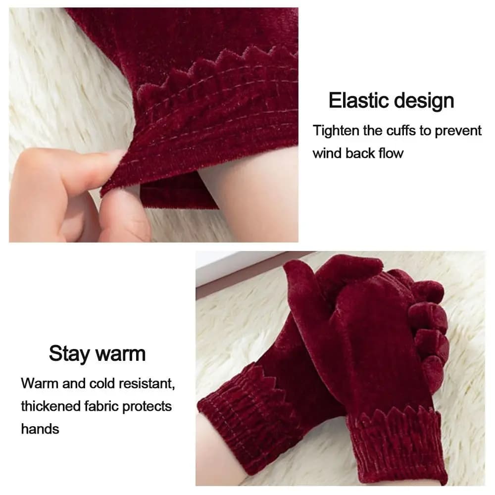 New Fashion Autunno Inverno Velluto Guanti a dita intere Guanti caldi pelosi Guanti da donna Peluche spesso