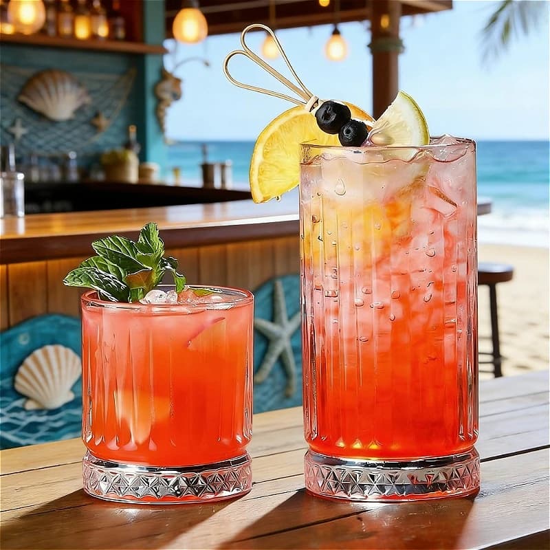 Bicchiere da Cocktail Trasparente a Strisce, Bicchieri in Stile Europeo, Tazza per Whisky, Bicchieri Classici per Casa, Feste e Bar