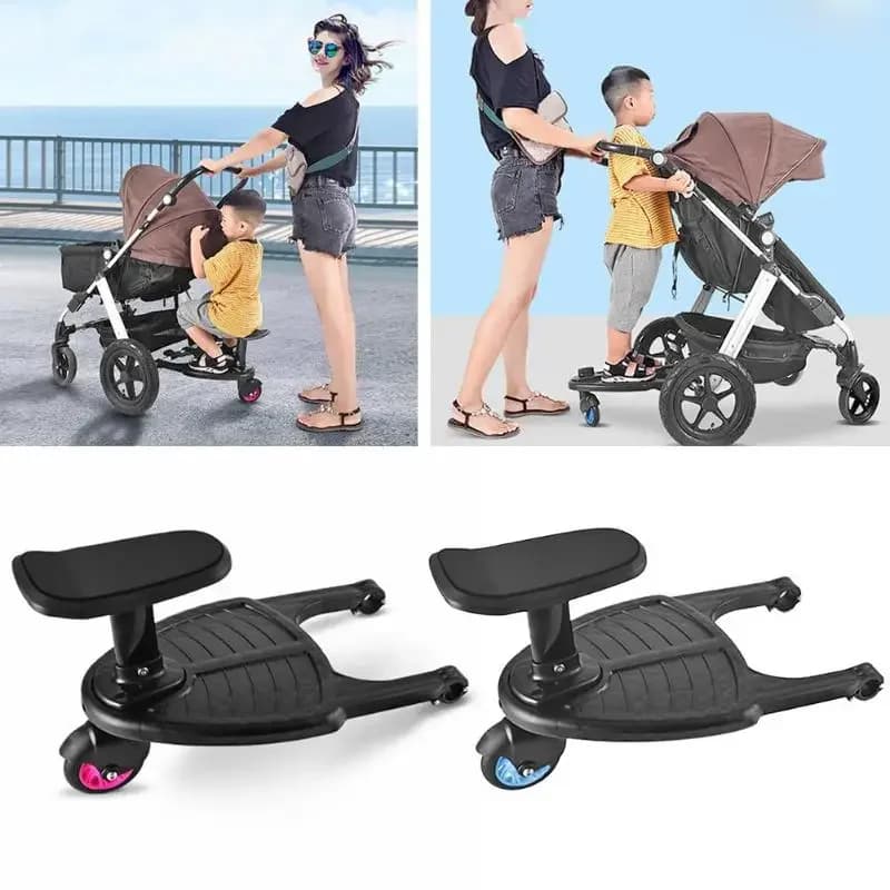 Adattatore per pedale per passeggino per bambini Accessorio per passeggino Secondi bambini Rimorchio ausiliario Gemelli Scooter Piastra per bambini con sedile
